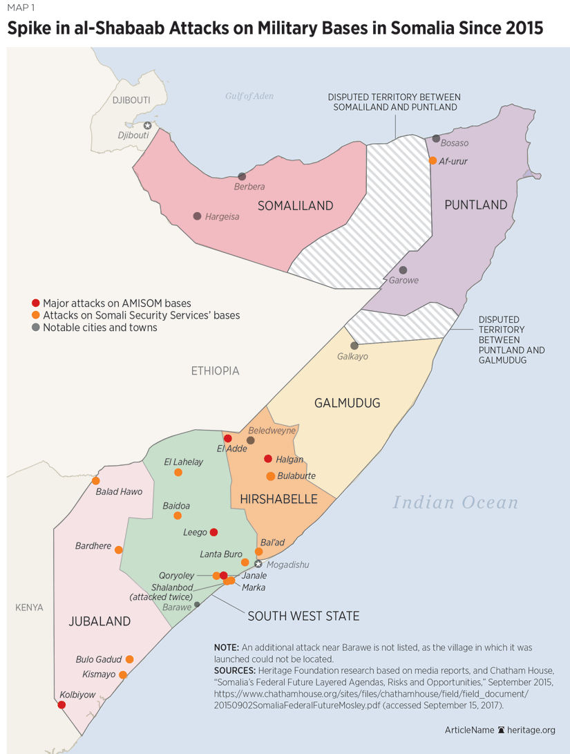Spike in al-Shabaab Attacks on Military Bases in Somalia Since 2015