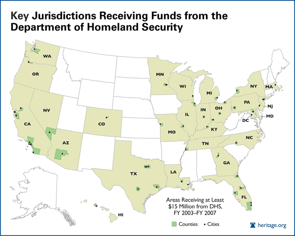 Key Jurisdictions Receiving Funds from the DHS