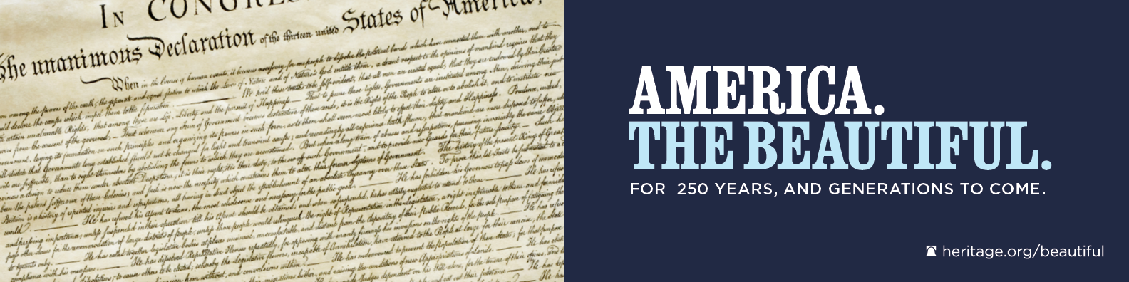 America. The Beautiful. Social Header Declaration