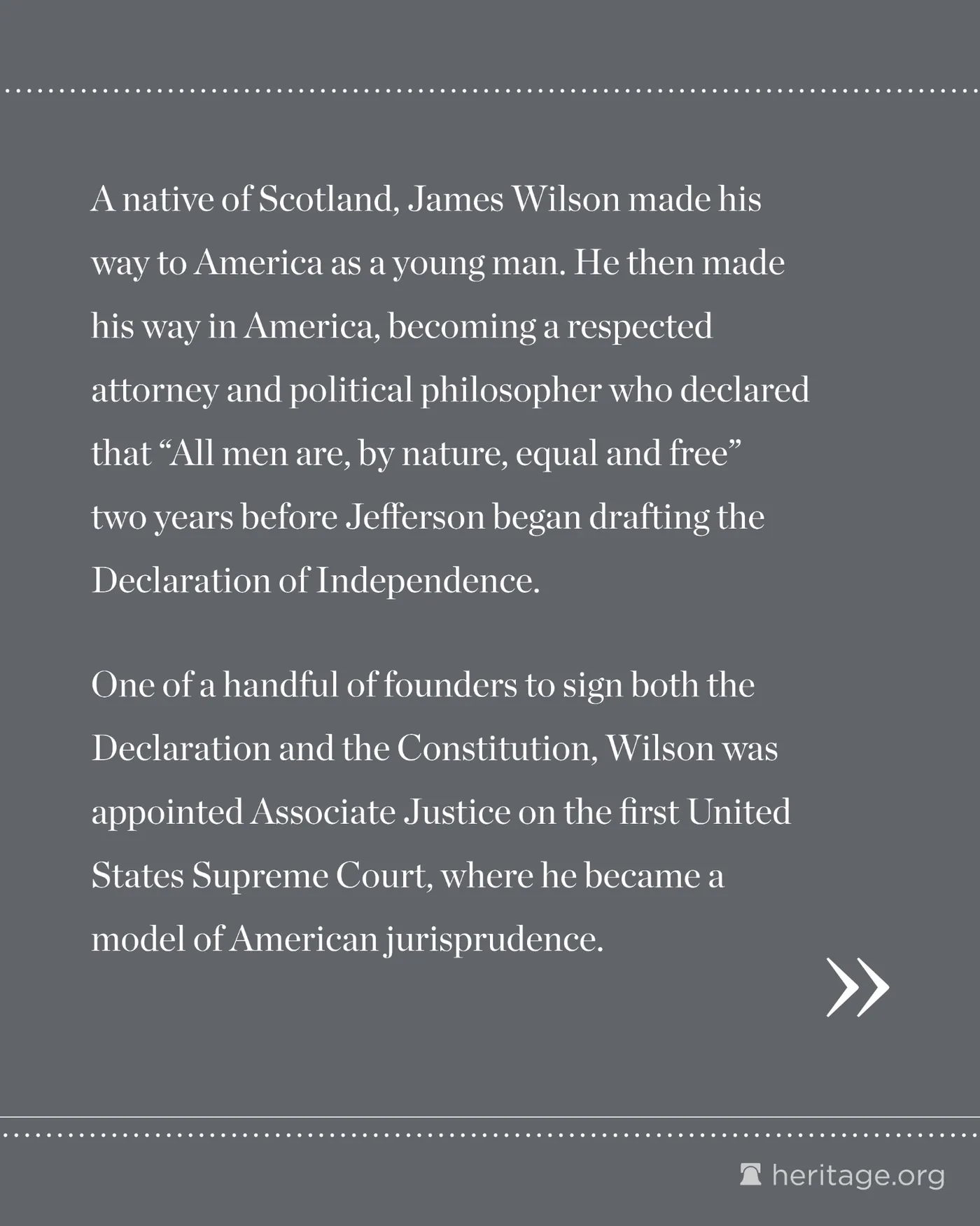 Slide about James Wilson's role as a Founding Father and Associate Justice of the first U.S. Supreme Court