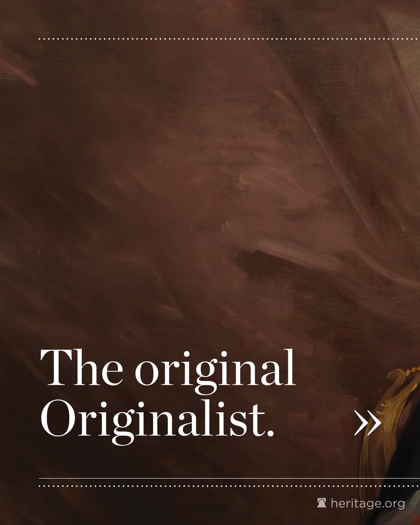 White text on a dark background saying The original Originalist