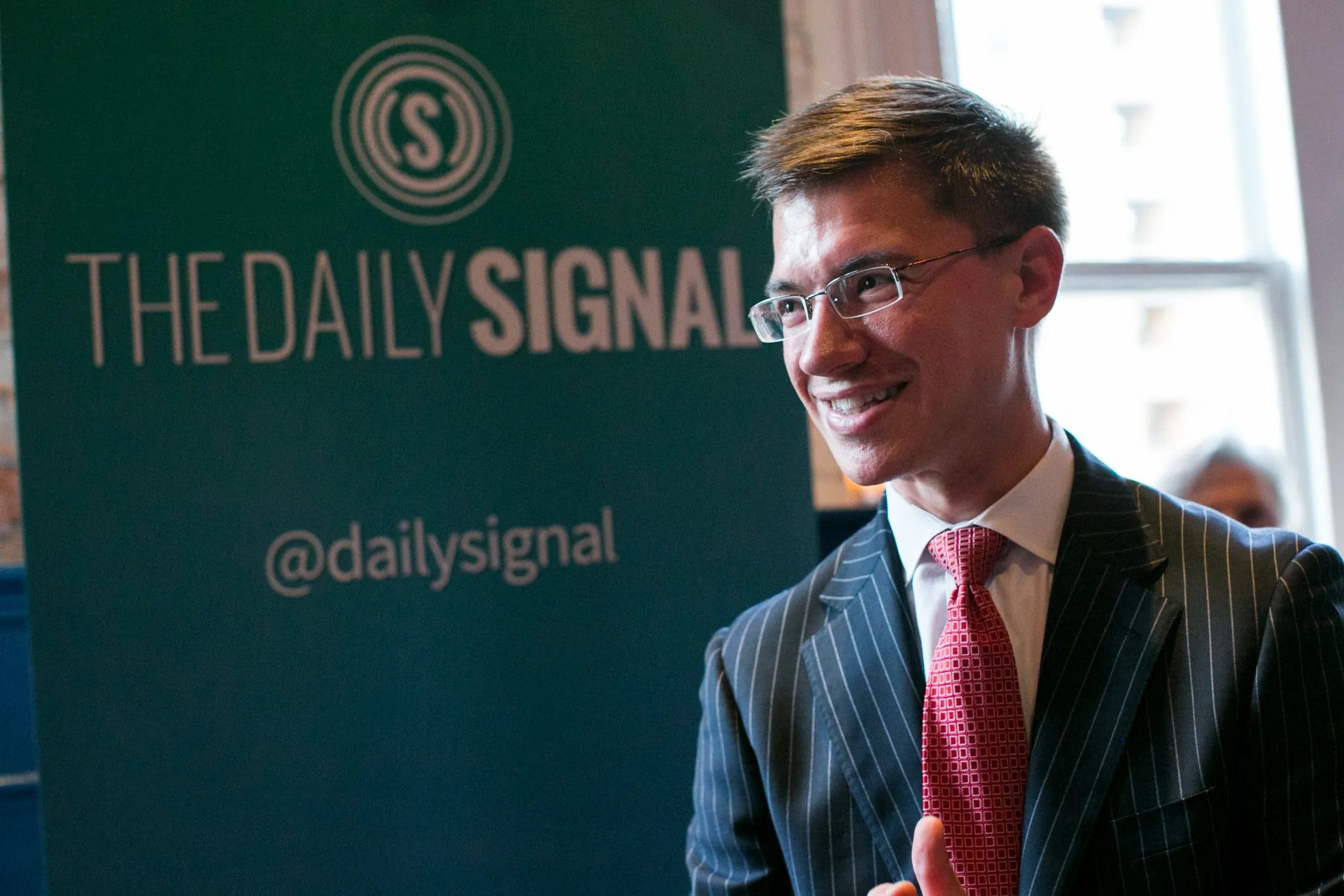 Rob Bluey at Daily Signal reception.