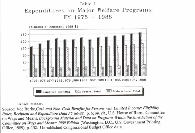 Expenditures on Major Welfare Programs FY 1975-1988