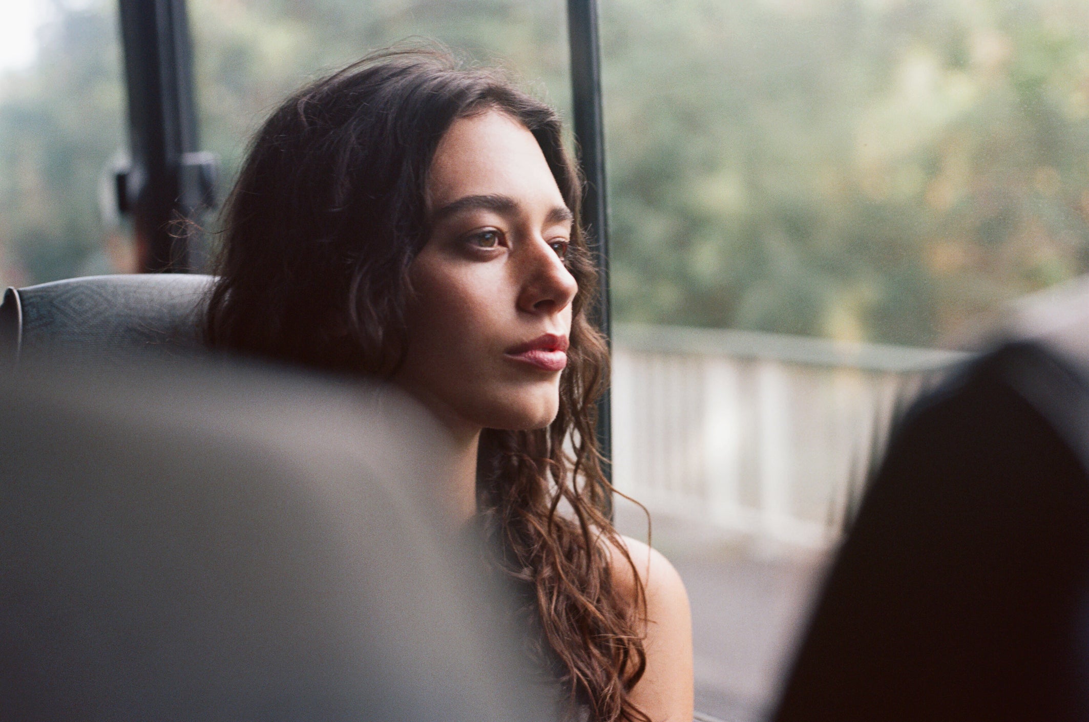 woman on bus