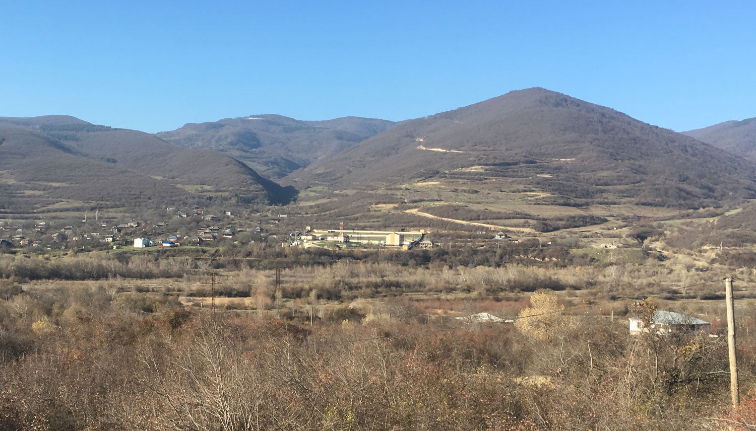 An FSB base just across the line of occupation near the Georgian village of Odzisi. (Photo: Luke Coffey)