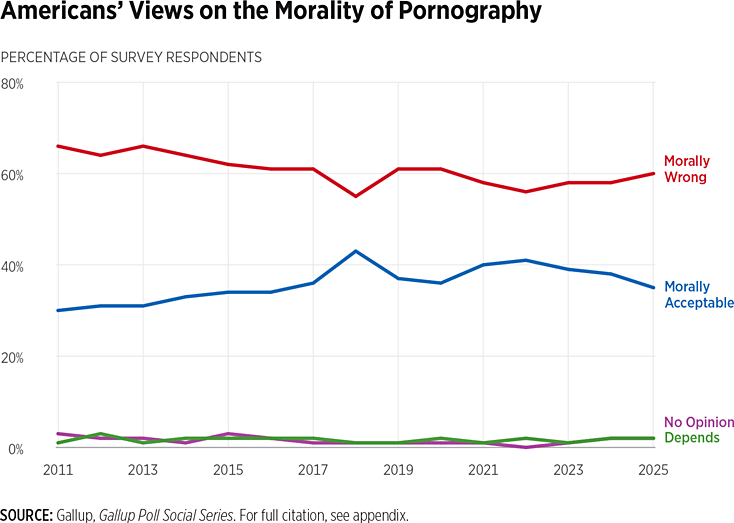 Americans views on the morality of porn chart