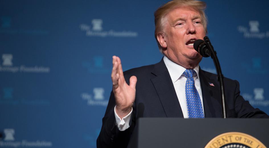 President Trump at The Heritage Foundation's 2017 President's Club Meeting. Photo credit: Willis Bretz.