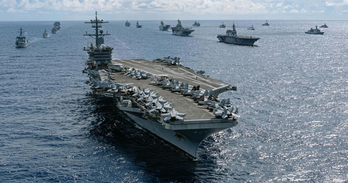 Three US Navy aircraft carriers are patrolling the Pacific Ocean