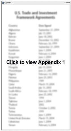 U.S. Trade and Investment Framework Agreements