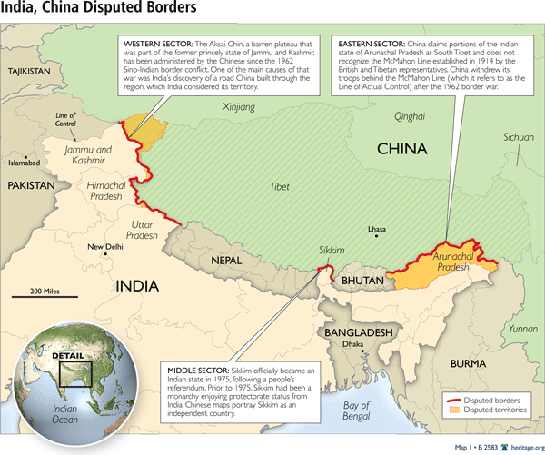 India, China Disputed Borders