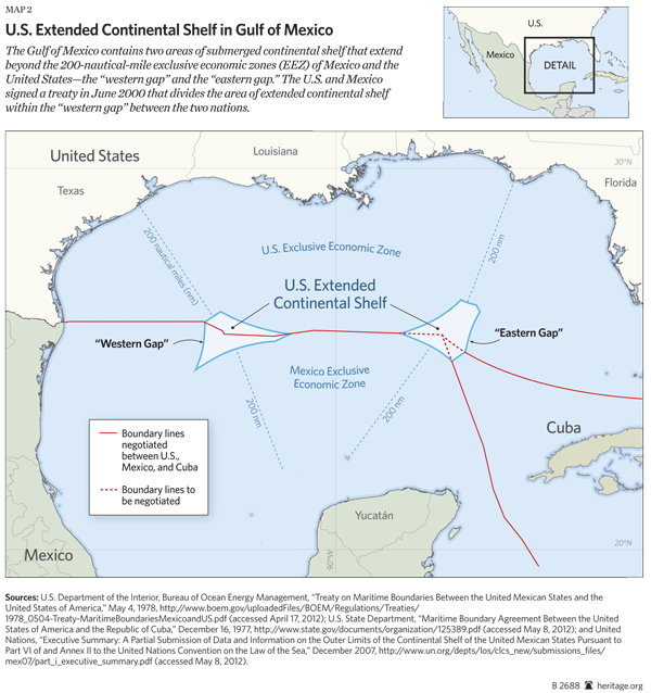 US Extended Continental Shelf in Gulf of Mexico